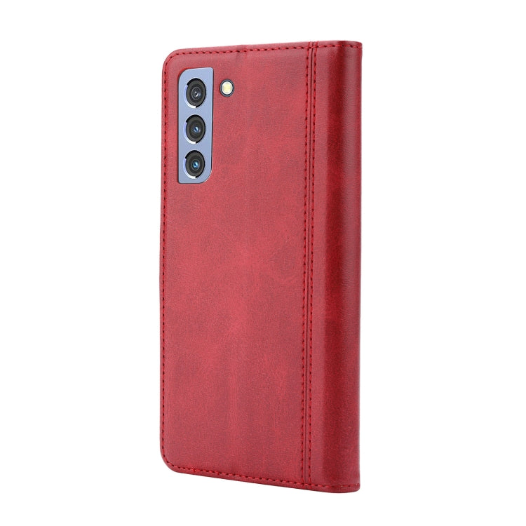 For Samsung Galaxy S22+ 5G Calf Texture Double Fold Leather Phone Case