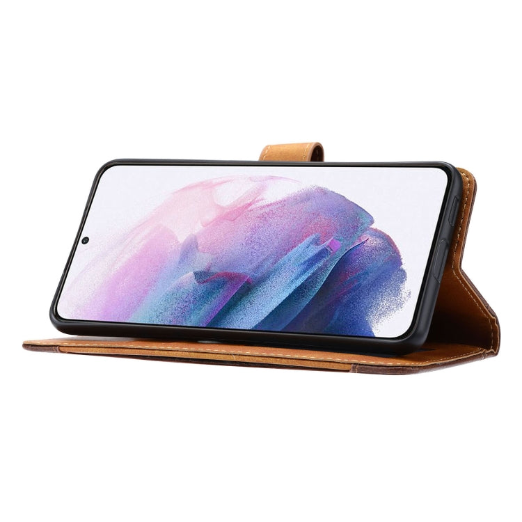 For Samsung Galaxy S22+ 5G Calf Texture Double Fold Leather Phone Case