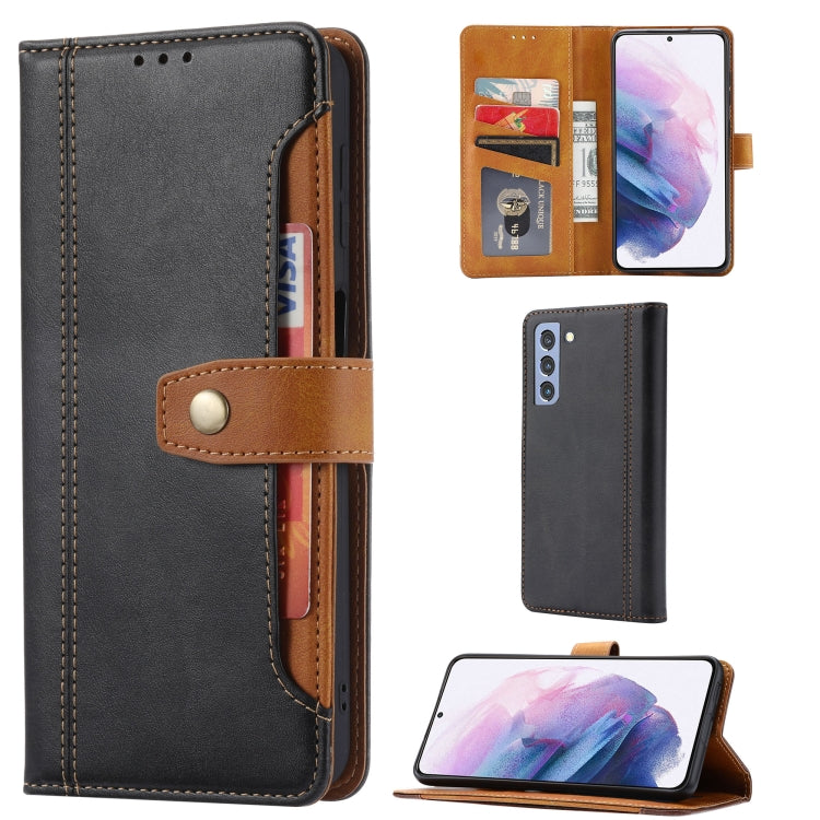 For Samsung Galaxy S22+ 5G Calf Texture Double Fold Leather Phone Case