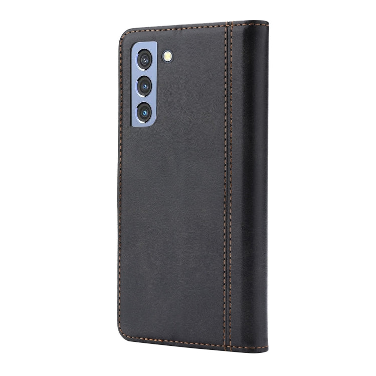For Samsung Galaxy S22+ 5G Calf Texture Double Fold Leather Phone Case