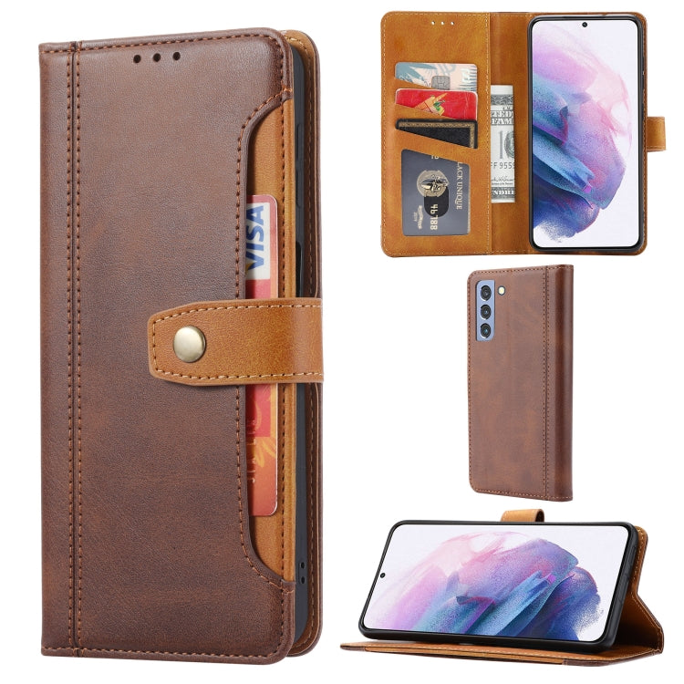 For Samsung Galaxy S22+ 5G Calf Texture Double Fold Leather Phone Case