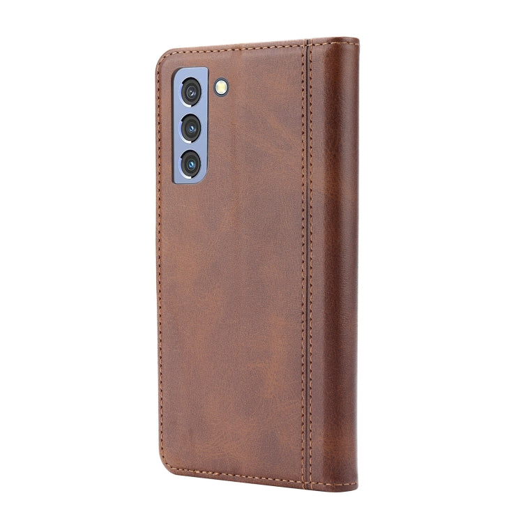 For Samsung Galaxy S22+ 5G Calf Texture Double Fold Leather Phone Case
