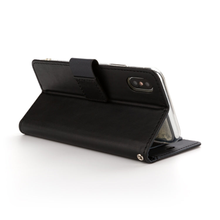For iPhone XS / X ROAR Shockproof PU + TPU Horizontal Flip Leather Case with Holder & Card Slots