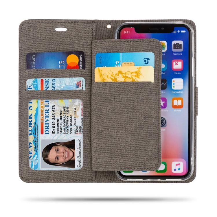 For iPhone XS / X ROAR Shockproof PU + TPU Horizontal Flip Leather Case with Holder & Card Slots