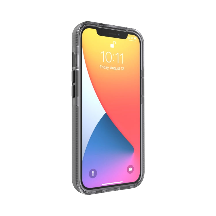 For iPhone 13 Pro Max Grid Pattern Shockproof Transparent TPU Phone Case