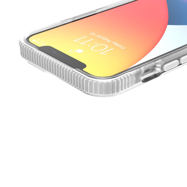 For iPhone 13 Pro Max Grid Pattern Shockproof Transparent TPU Phone Case