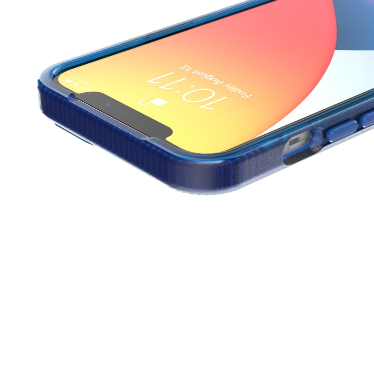 For iPhone 13 Pro Max Grid Pattern Shockproof Transparent TPU Phone Case
