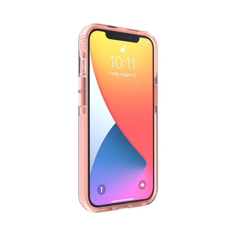 For iPhone 13 Pro Max Grid Pattern Shockproof Transparent TPU Phone Case