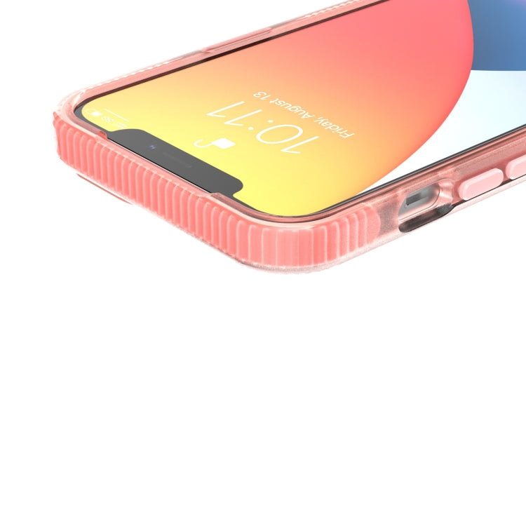 For iPhone 13 Pro Max Grid Pattern Shockproof Transparent TPU Phone Case