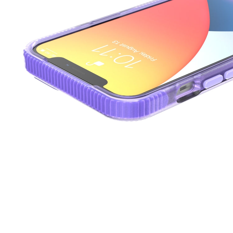 For iPhone 13 Pro Max Grid Pattern Shockproof Transparent TPU Phone Case