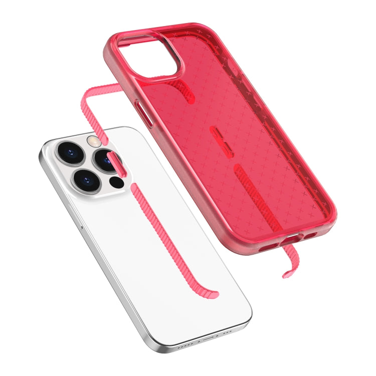 For iPhone 13 Pro Max Grid Pattern Shockproof Transparent TPU Phone Case