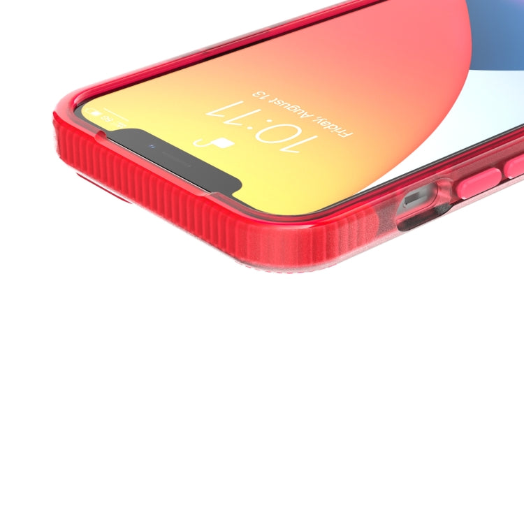For iPhone 13 Pro Max Grid Pattern Shockproof Transparent TPU Phone Case