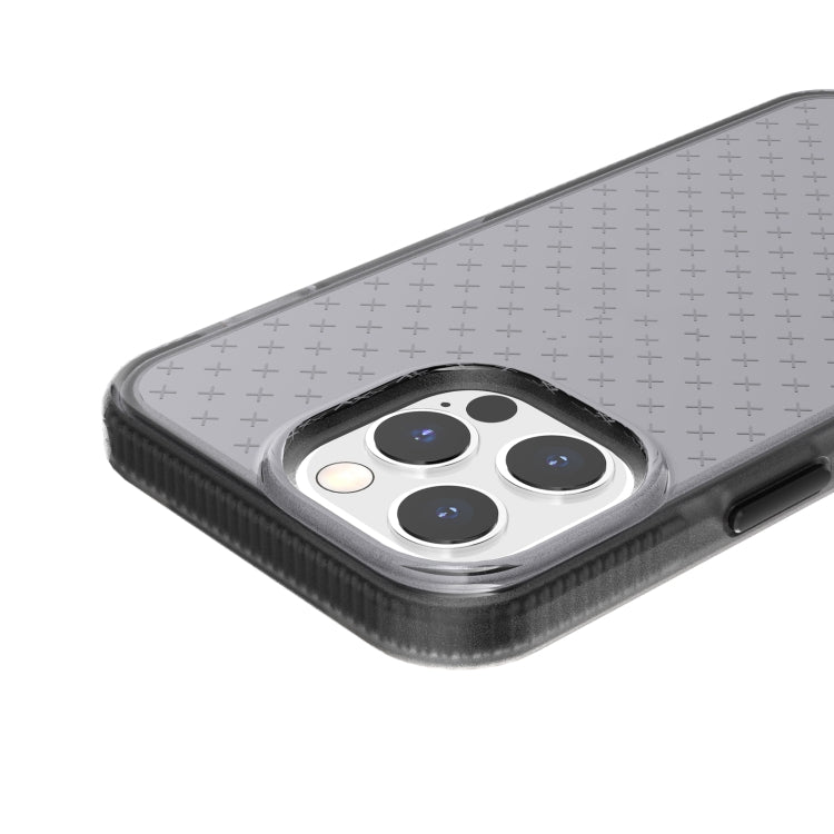 For iPhone 13 Pro Grid Pattern Shockproof Transparent TPU Phone Case