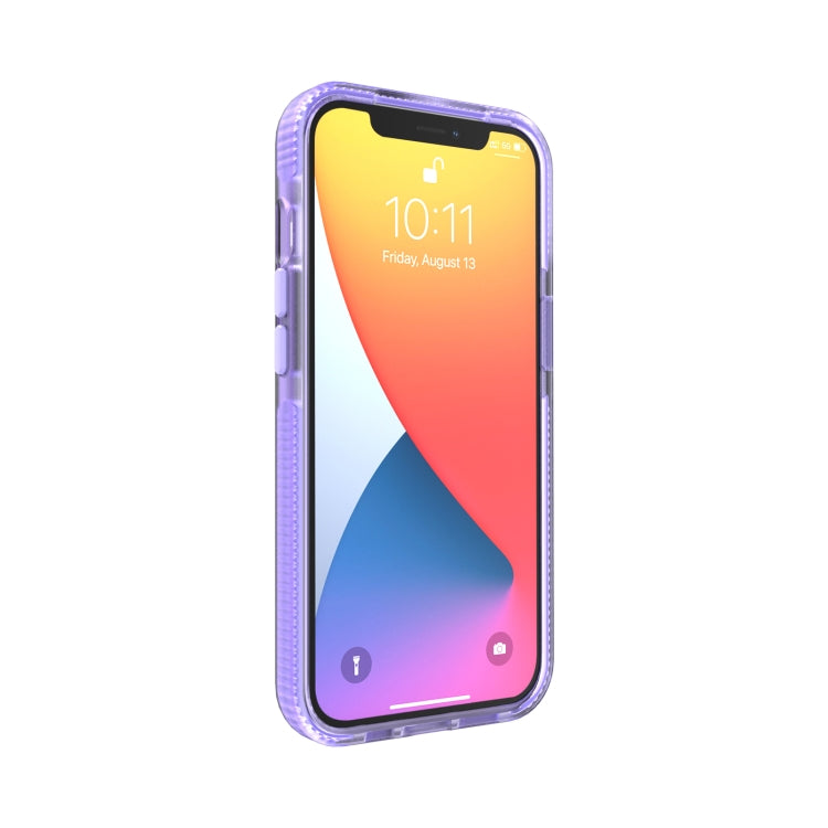 For iPhone 13 Pro Grid Pattern Shockproof Transparent TPU Phone Case