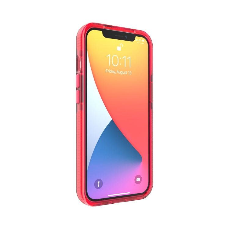 For iPhone 13 Pro Grid Pattern Shockproof Transparent TPU Phone Case