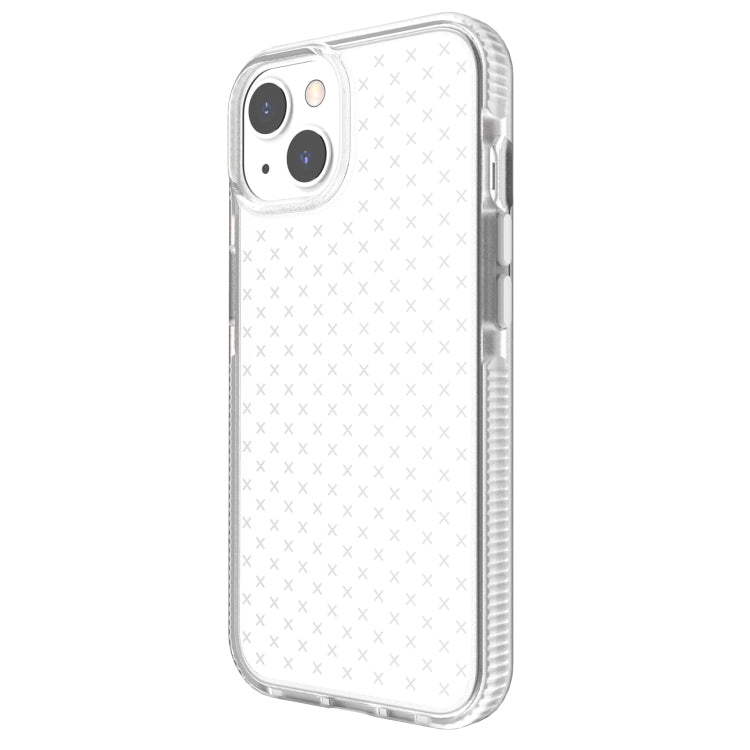 For iPhone 13 Grid Pattern Shockproof Transparent TPU Phone Case