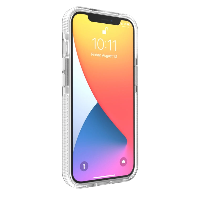 For iPhone 13 Grid Pattern Shockproof Transparent TPU Phone Case