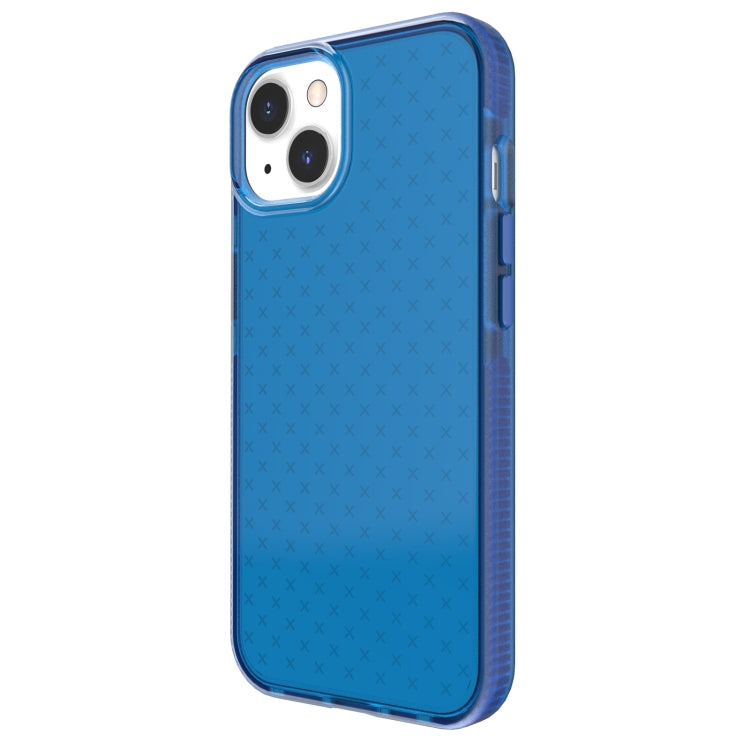 For iPhone 13 Grid Pattern Shockproof Transparent TPU Phone Case