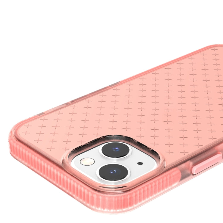 For iPhone 13 Grid Pattern Shockproof Transparent TPU Phone Case