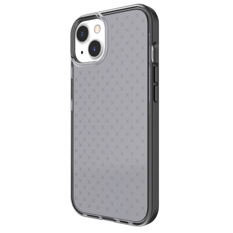 For iPhone 13 mini Grid Pattern Shockproof Transparent TPU Phone Case