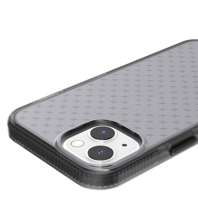 For iPhone 13 mini Grid Pattern Shockproof Transparent TPU Phone Case