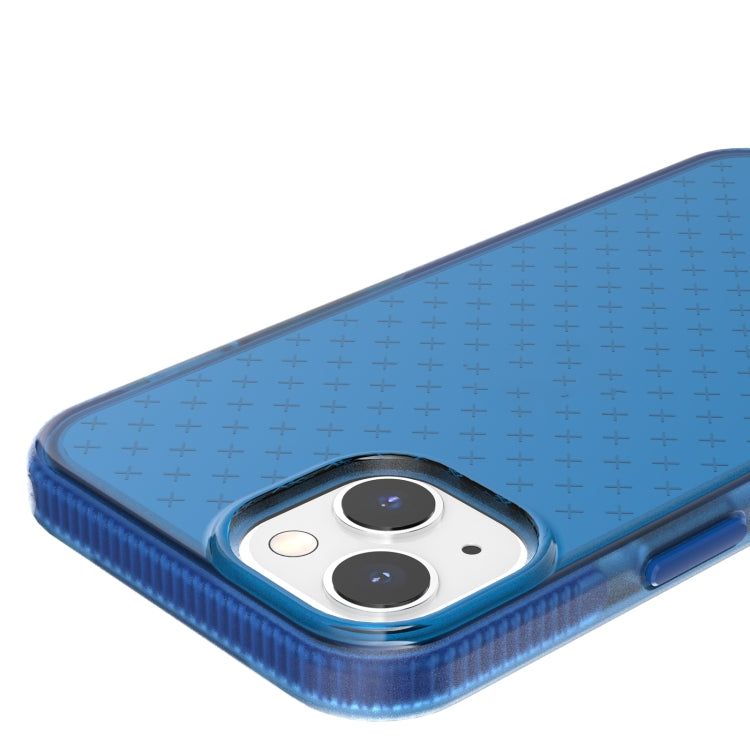 For iPhone 13 mini Grid Pattern Shockproof Transparent TPU Phone Case