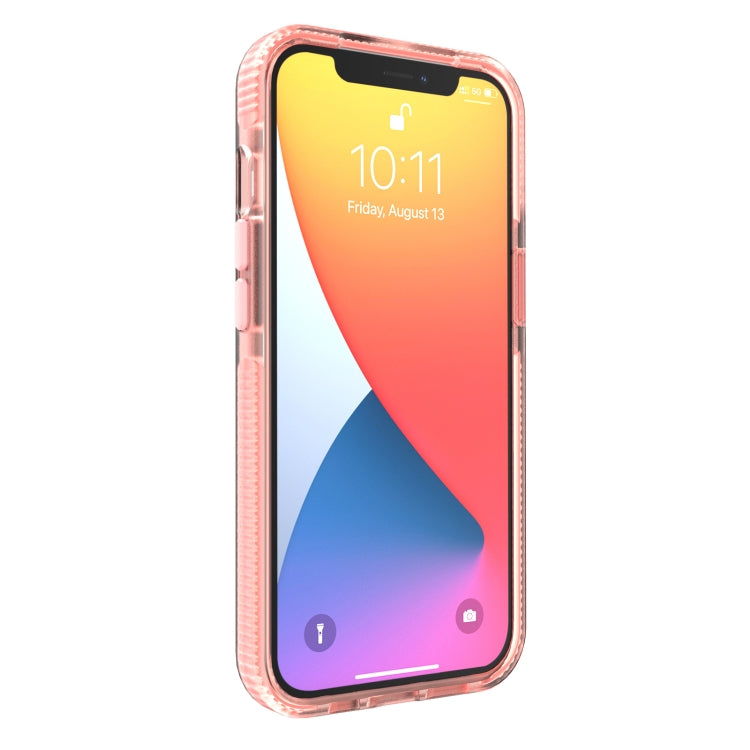 For iPhone 13 mini Grid Pattern Shockproof Transparent TPU Phone Case