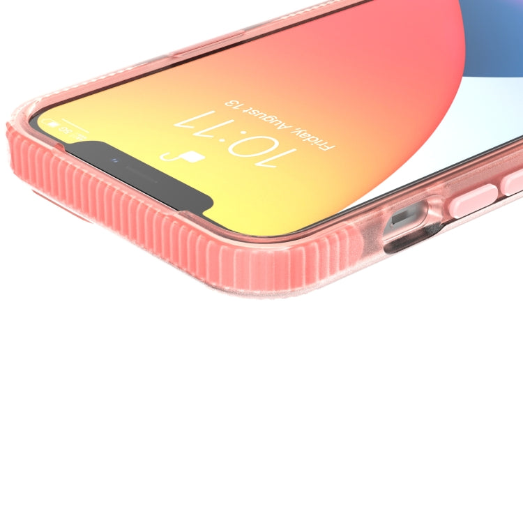 For iPhone 13 mini Grid Pattern Shockproof Transparent TPU Phone Case