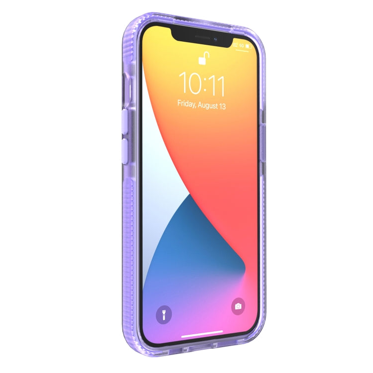 For iPhone 13 mini Grid Pattern Shockproof Transparent TPU Phone Case