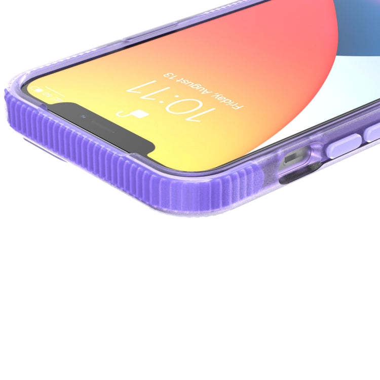 For iPhone 13 mini Grid Pattern Shockproof Transparent TPU Phone Case