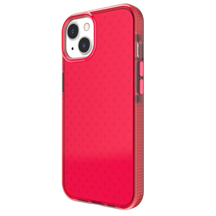 For iPhone 13 mini Grid Pattern Shockproof Transparent TPU Phone Case