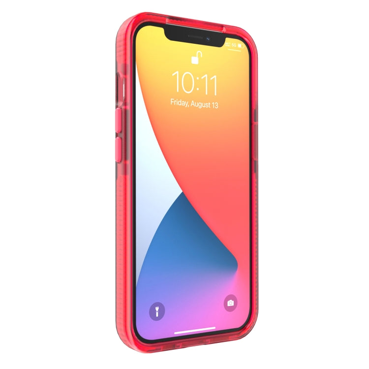For iPhone 13 mini Grid Pattern Shockproof Transparent TPU Phone Case