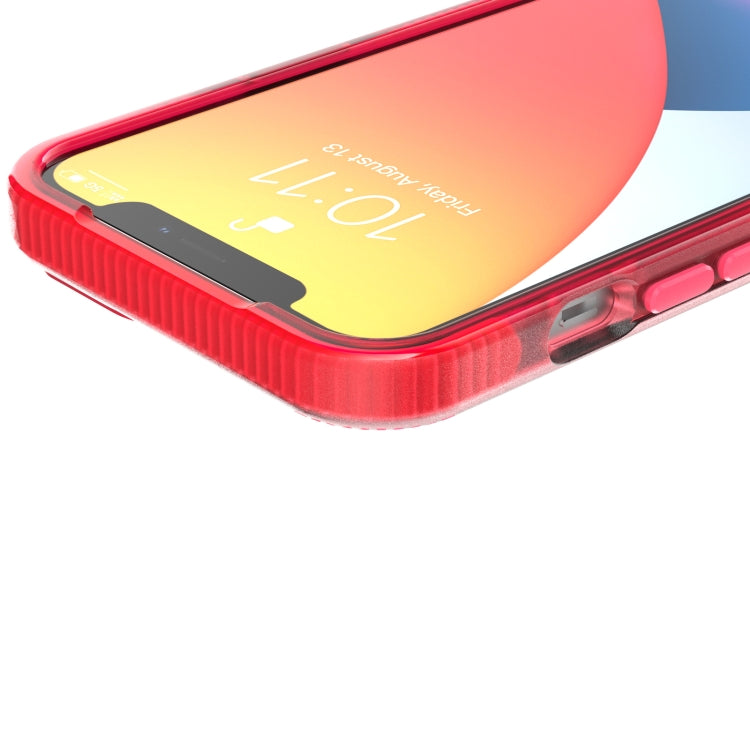 For iPhone 13 mini Grid Pattern Shockproof Transparent TPU Phone Case