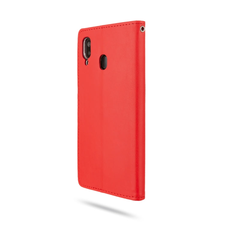 For Galaxy A20 ROAR Shockproof PU + TPU Horizontal Flip Leather Case with Holder & Card Slots