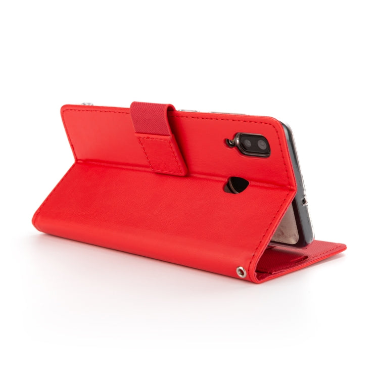 For Galaxy A20 ROAR Shockproof PU + TPU Horizontal Flip Leather Case with Holder & Card Slots