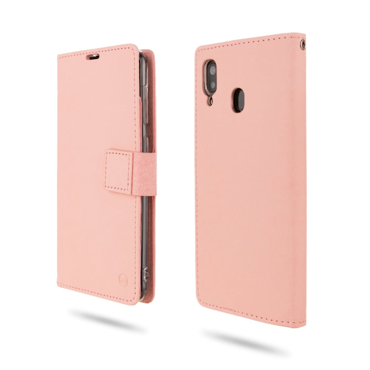 For Galaxy A20 ROAR Shockproof PU + TPU Horizontal Flip Leather Case with Holder & Card Slots