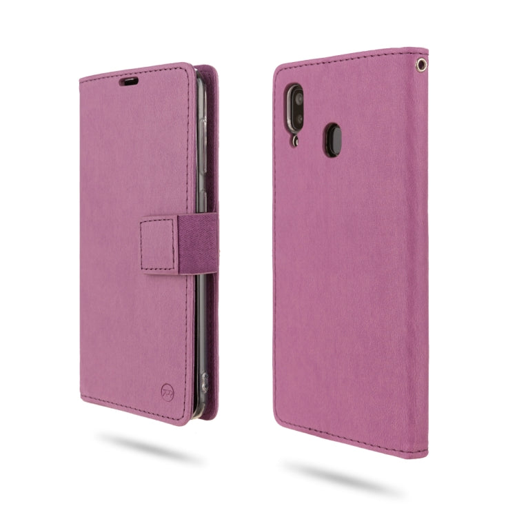 For Galaxy A20 ROAR Shockproof PU + TPU Horizontal Flip Leather Case with Holder & Card Slots