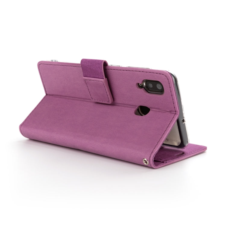 For Galaxy A20 ROAR Shockproof PU + TPU Horizontal Flip Leather Case with Holder & Card Slots