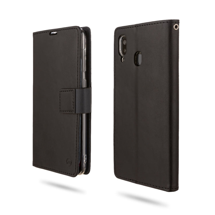 For Galaxy A20 ROAR Shockproof PU + TPU Horizontal Flip Leather Case with Holder & Card Slots