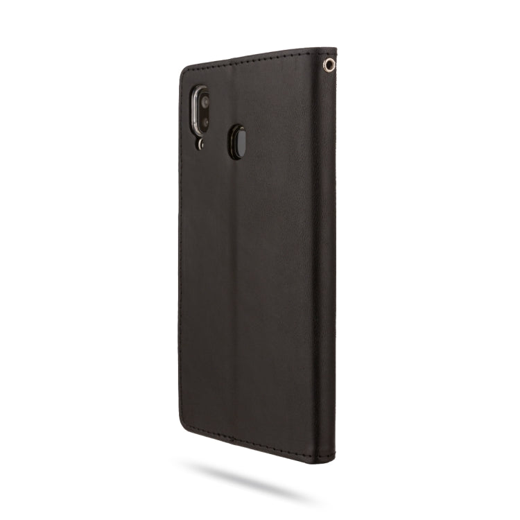 For Galaxy A20 ROAR Shockproof PU + TPU Horizontal Flip Leather Case with Holder & Card Slots