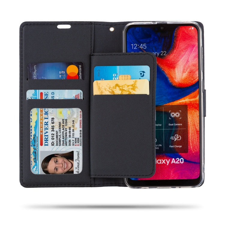 For Galaxy A20 ROAR Shockproof PU + TPU Horizontal Flip Leather Case with Holder & Card Slots