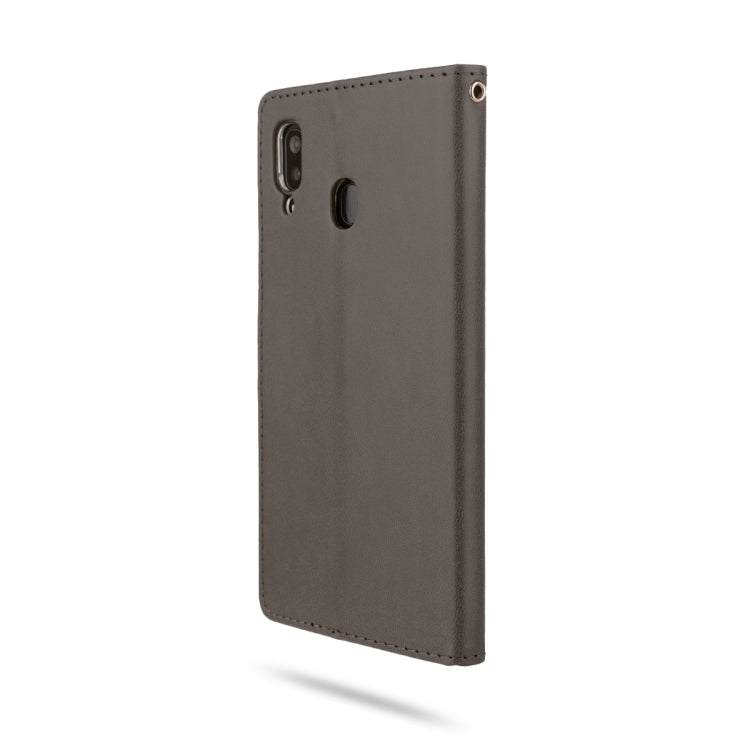 For Galaxy A20 ROAR Shockproof PU + TPU Horizontal Flip Leather Case with Holder & Card Slots