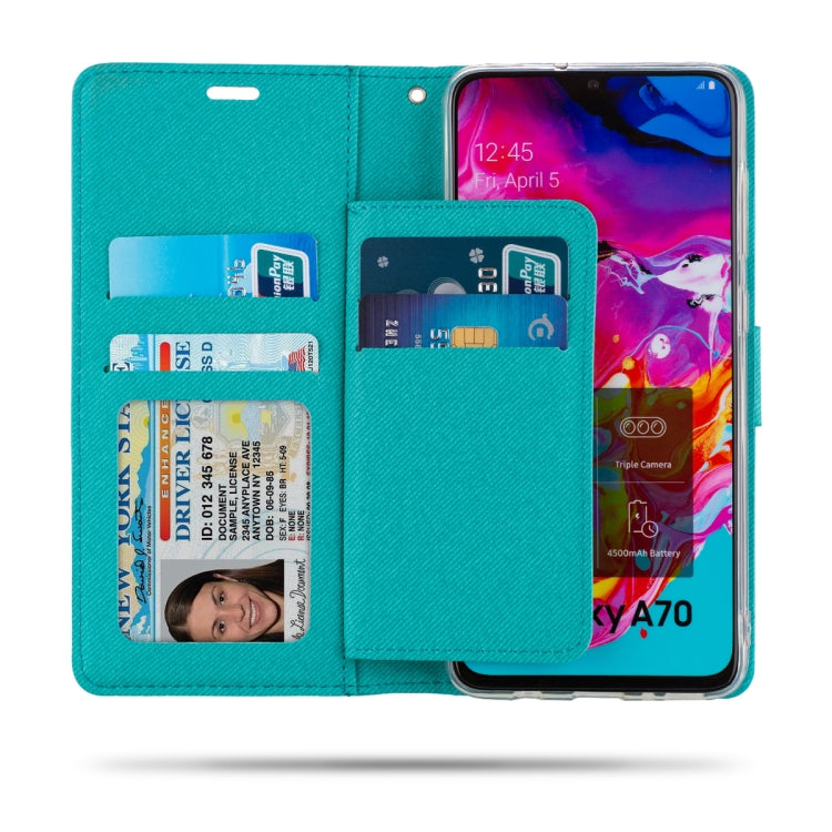 For Galaxy A70 ROAR Shockproof PU + TPU Horizontal Flip Leather Case with Holder & Card Slots