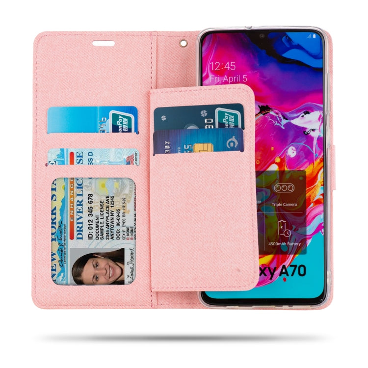 For Galaxy A70 ROAR Shockproof PU + TPU Horizontal Flip Leather Case with Holder & Card Slots