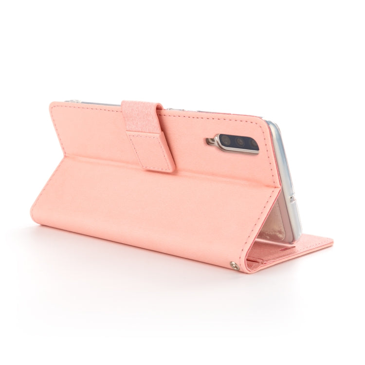 For Galaxy A70 ROAR Shockproof PU + TPU Horizontal Flip Leather Case with Holder & Card Slots