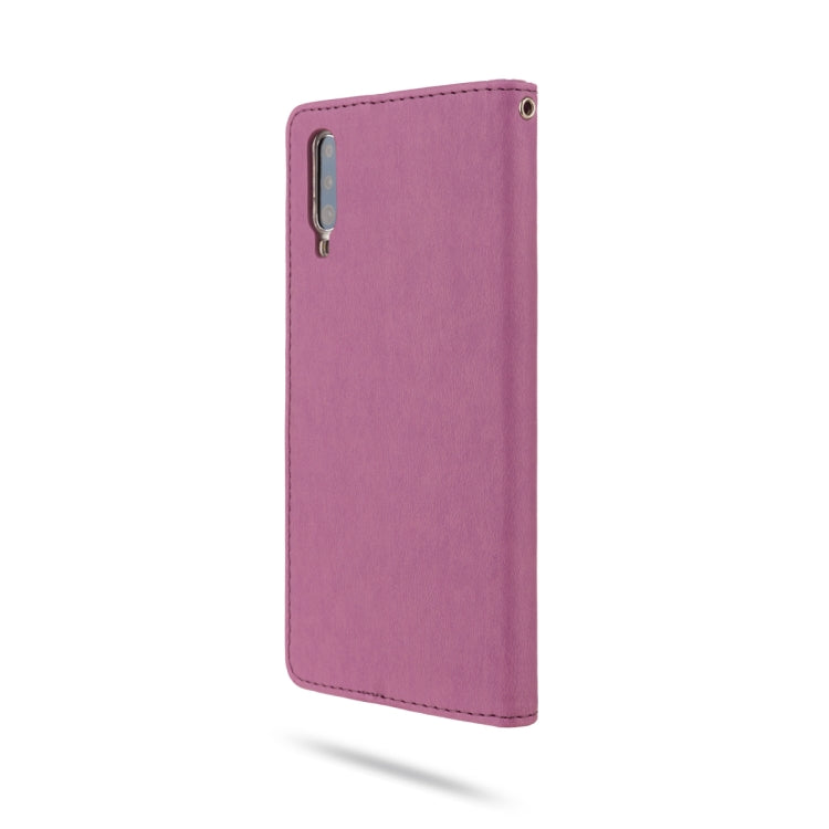 For Galaxy A70 ROAR Shockproof PU + TPU Horizontal Flip Leather Case with Holder & Card Slots