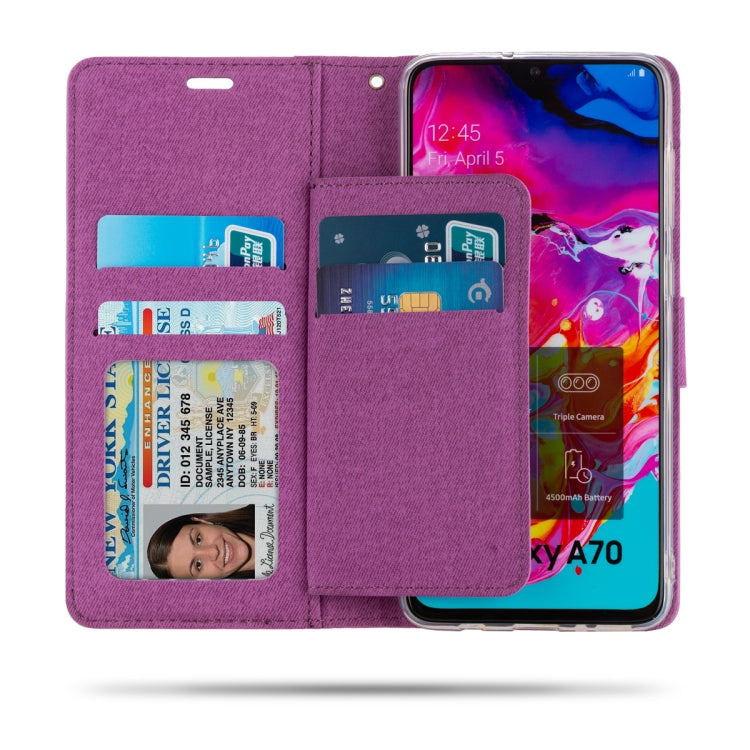 For Galaxy A70 ROAR Shockproof PU + TPU Horizontal Flip Leather Case with Holder & Card Slots