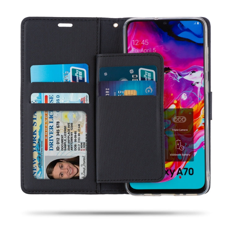 For Galaxy A70 ROAR Shockproof PU + TPU Horizontal Flip Leather Case with Holder & Card Slots