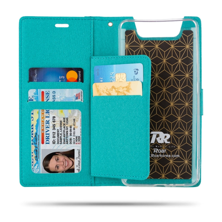 For Galaxy A80 ROAR Shockproof PU + TPU Horizontal Flip Leather Case with Holder & Card Slots