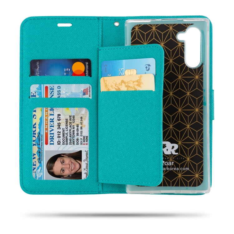 For Galaxy Note 10 ROAR Shockproof PU + TPU Horizontal Flip Leather Case with Holder & Card Slots